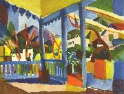 Terrasse des Landhauses in St. Germain August Macke